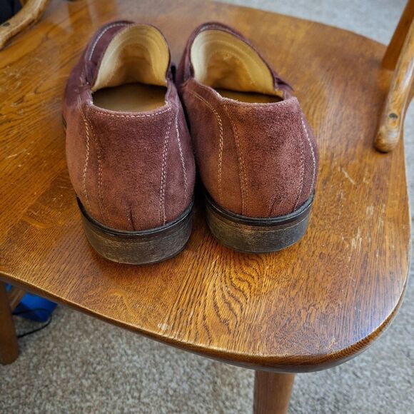 Paul Frederick Made in Italy Burgundy suede slip-on shoes - Picture 4 of 11